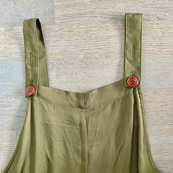 NWOT Green cotton jumpsuit - Picture 4 of 5